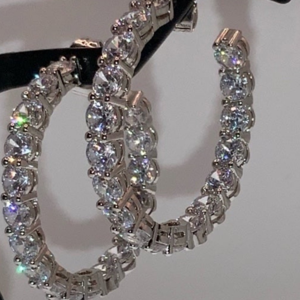 4ct Inside-Out Hoop Earrings - Picture 12 of 13